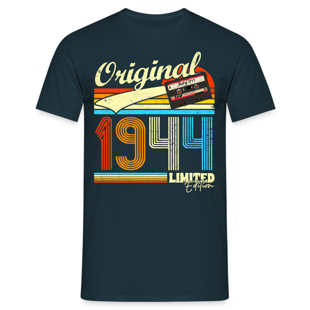 80. Geburtstag Retro Musik Kassette 194 Limited Edition Geschenk T-Shirt - Navy