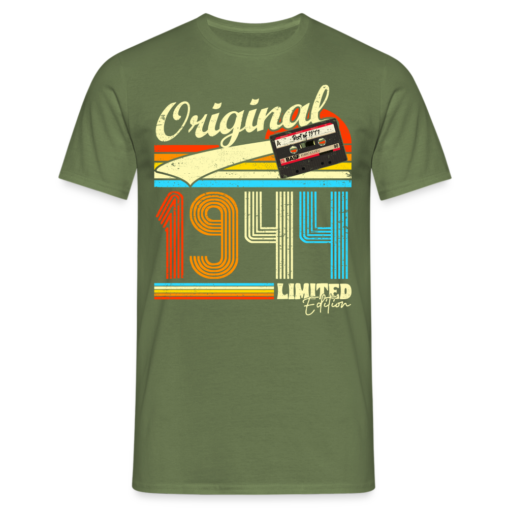 80. Geburtstag Retro Musik Kassette 194 Limited Edition Geschenk T-Shirt - Militärgrün