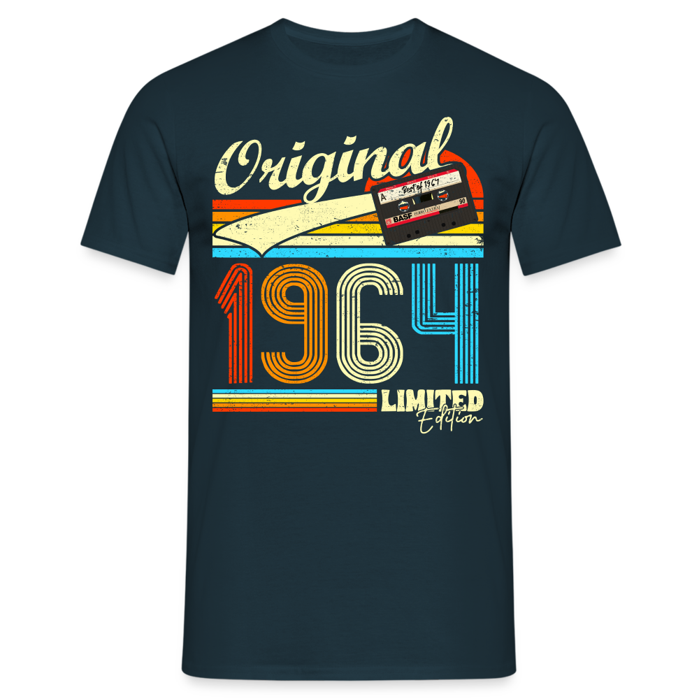 60. Geburtstag Retro Musik Kassette 1964 Limited Edition Geschenk T-Shirt - Navy