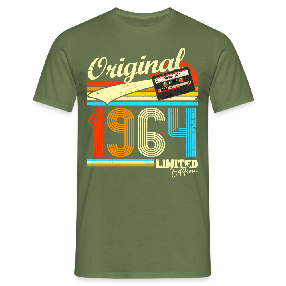 60. Geburtstag Retro Musik Kassette 1964 Limited Edition Geschenk T-Shirt - Militärgrün