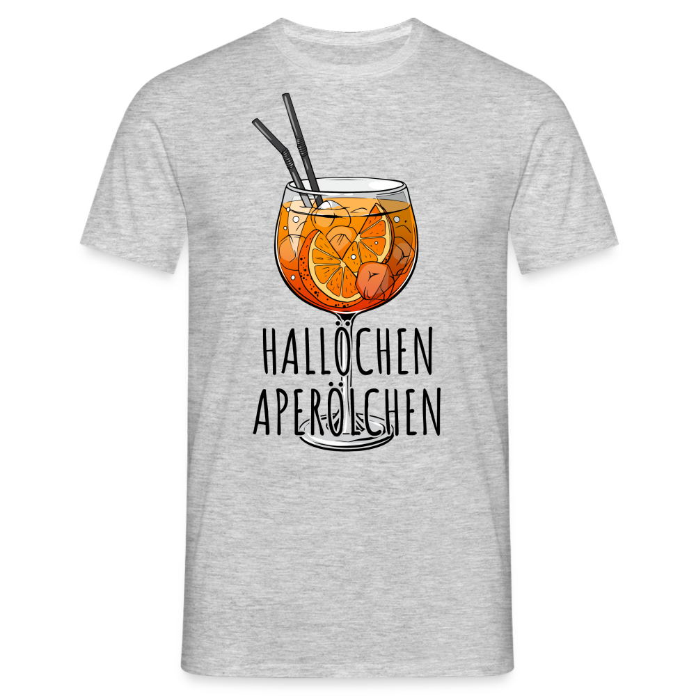 Aperol Fan Shirt HALLÖCHEN APERÖLCHEN Lustiges Geschenk T-Shirt - Grau meliert