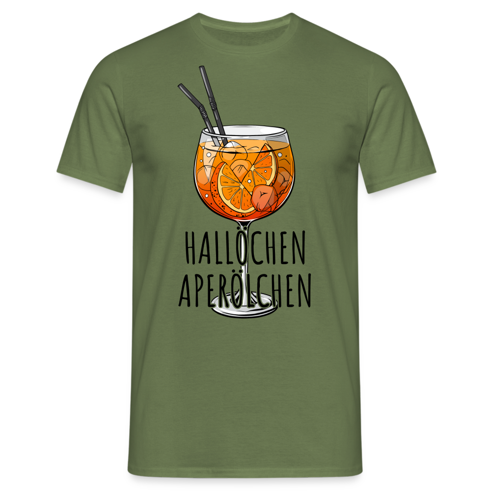 Aperol Fan Shirt HALLÖCHEN APERÖLCHEN Lustiges Geschenk T-Shirt - Militärgrün