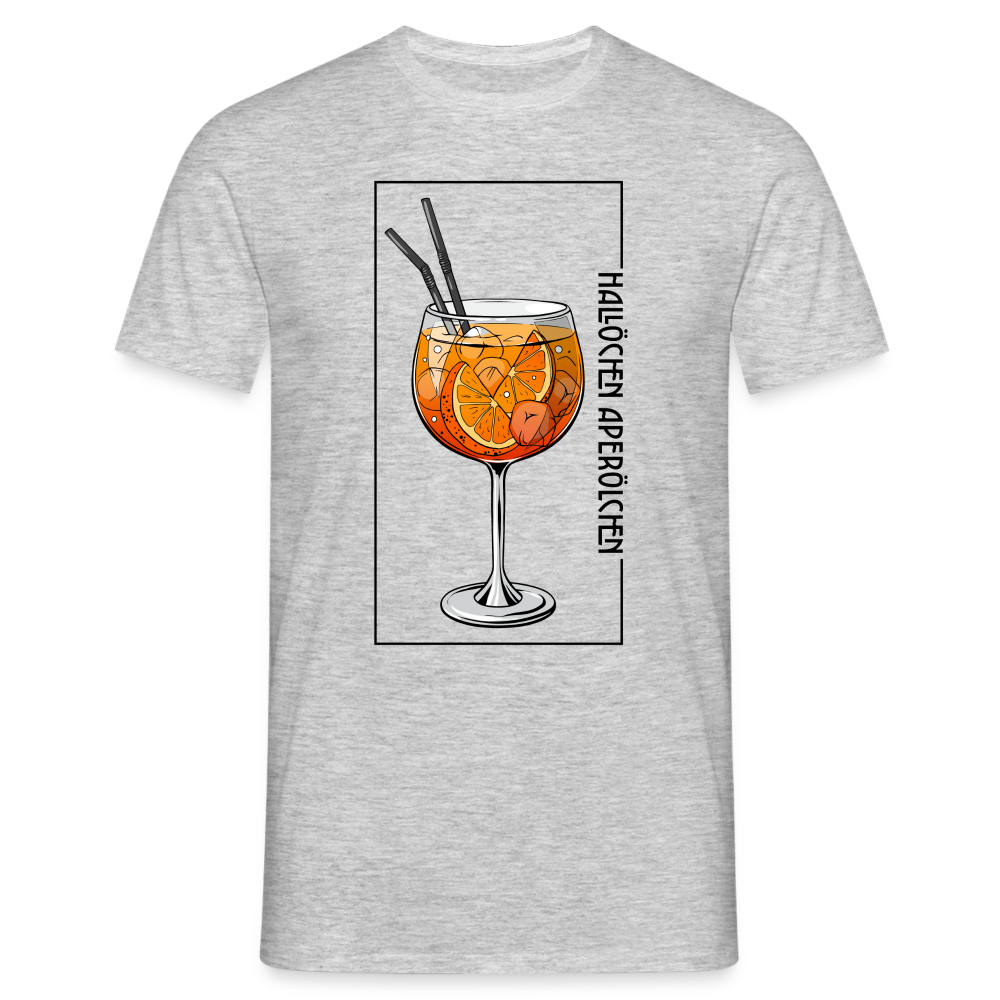 Aperol Fan Shirt HALLÖCHEN APERÖLCHEN Lustiges Geschenk T-Shirt - Grau meliert