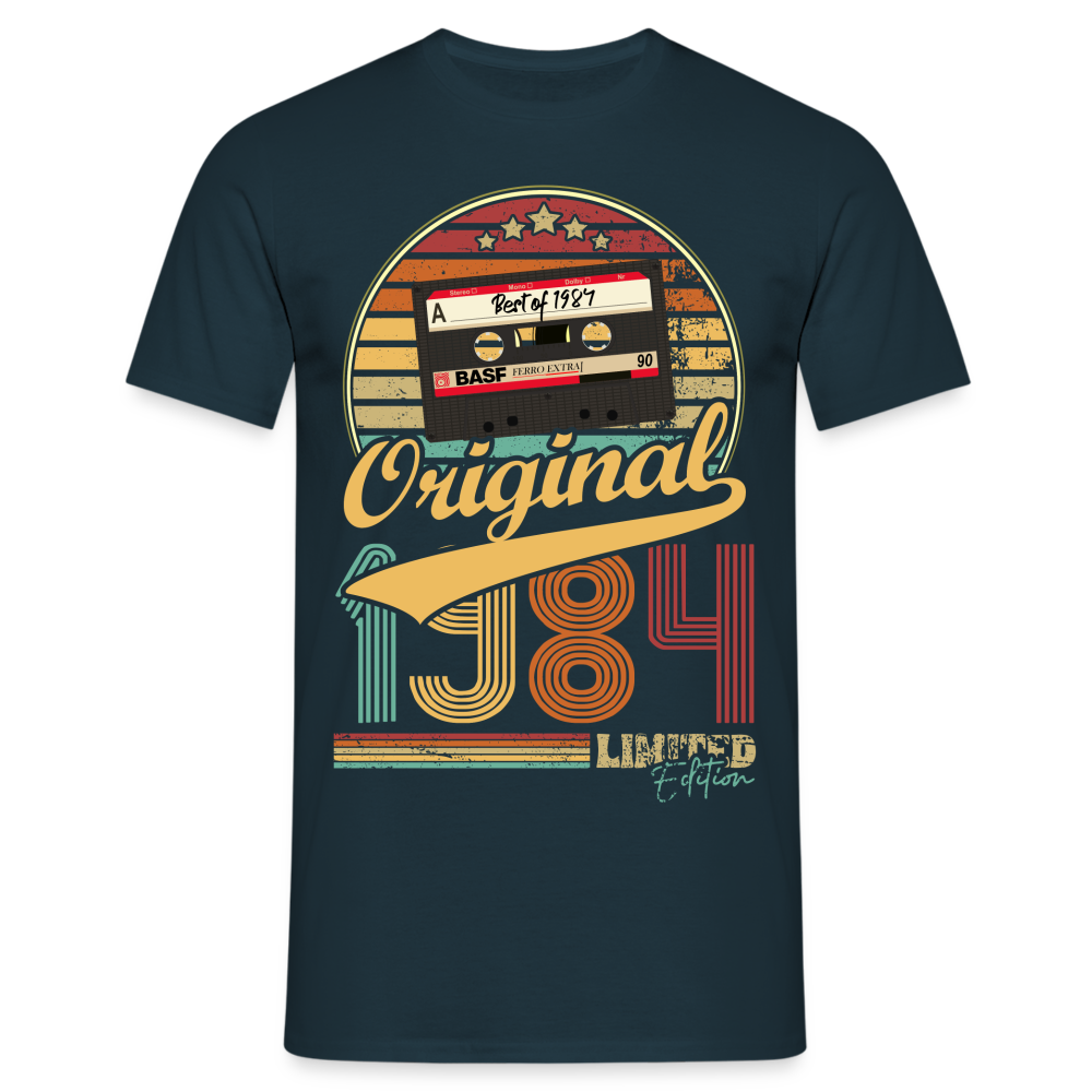 40. Geburtstag Jahrgang 1984 Retro Kassette Original Limited Edition Geschenk T-Shirt - Navy