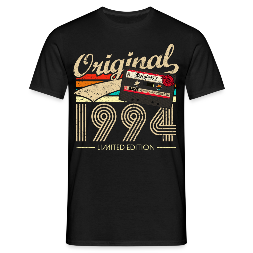 30.Geburtstag Original 1994 Limited Edition Retro Kassette Geschenk T-Shirt - Schwarz