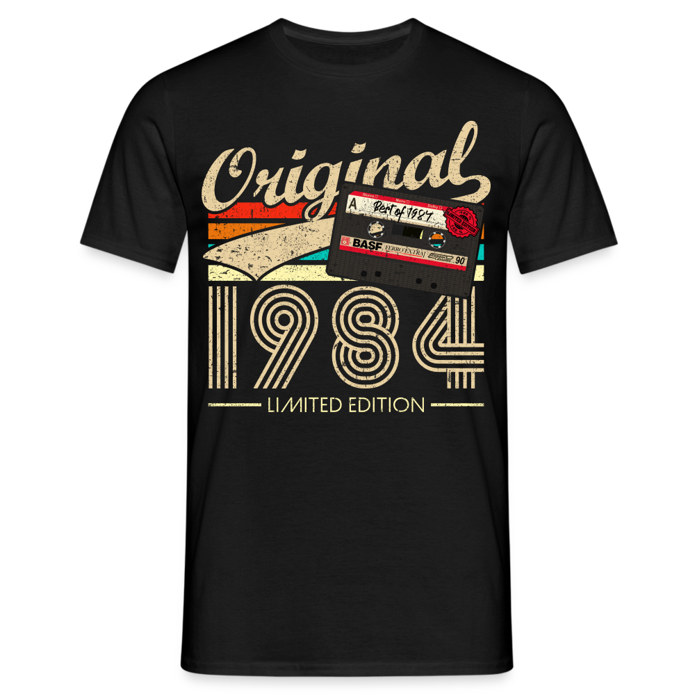 40.Geburtstag Original 1984 Limited Edition Retro Kassette Geschenk T-Shirt - Schwarz