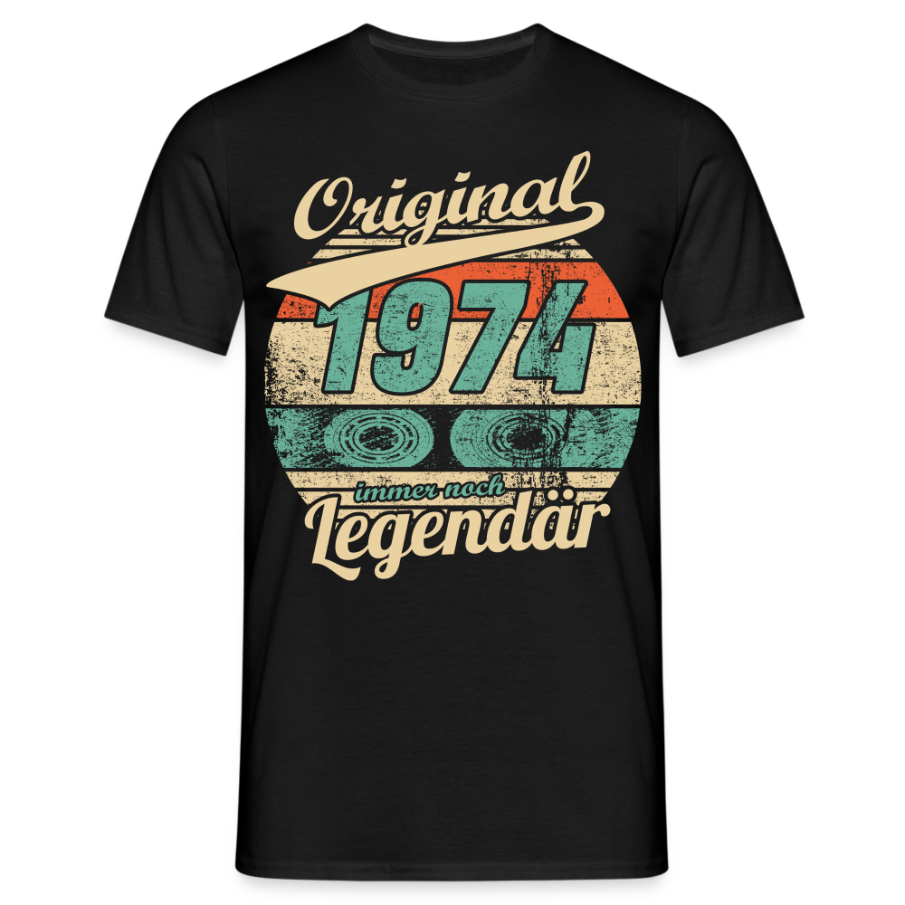 50.Geburtstag Original Jahrgang 1974 Legendär Geschenk T-Shirt - Schwarz