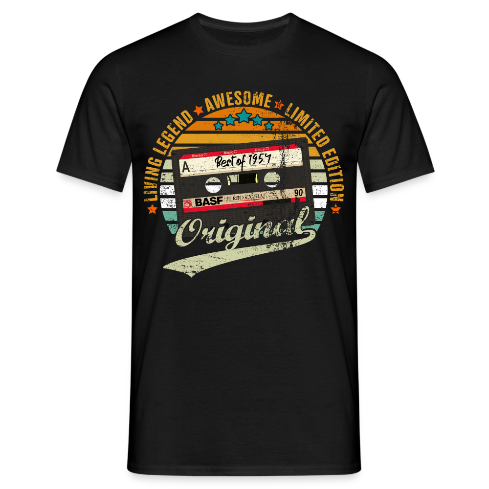 70.Geburtstag Original Limited Edition Retro Kassette Best Of 1954 Geschenk T-Shirt - Schwarz