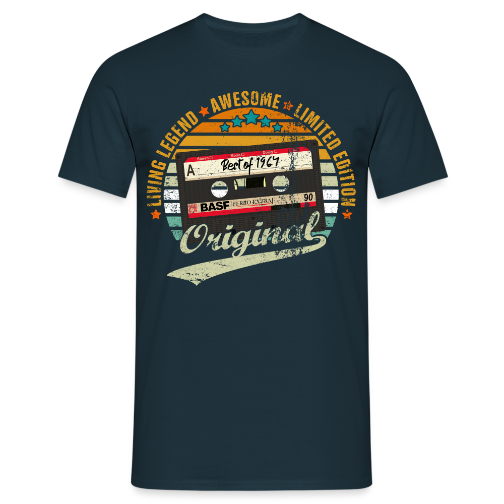 60.Geburtstag Original Limited Edition Retro Kassette Best Of 1964 Geschenk T-Shirt - Navy