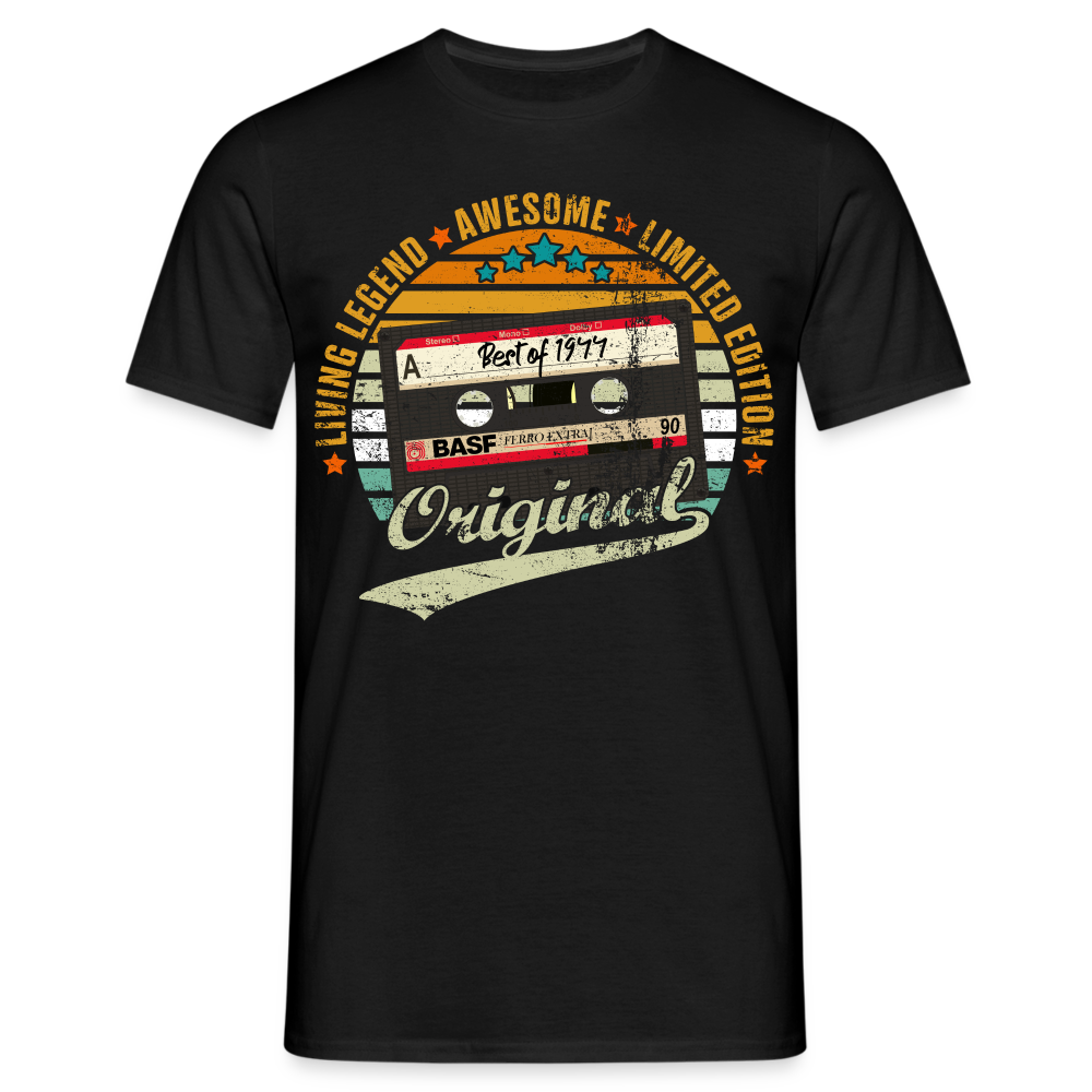 80.Geburtstag Original Limited Edition Retro Kassette Best Of 1944 Geschenk T-Shirt - Schwarz