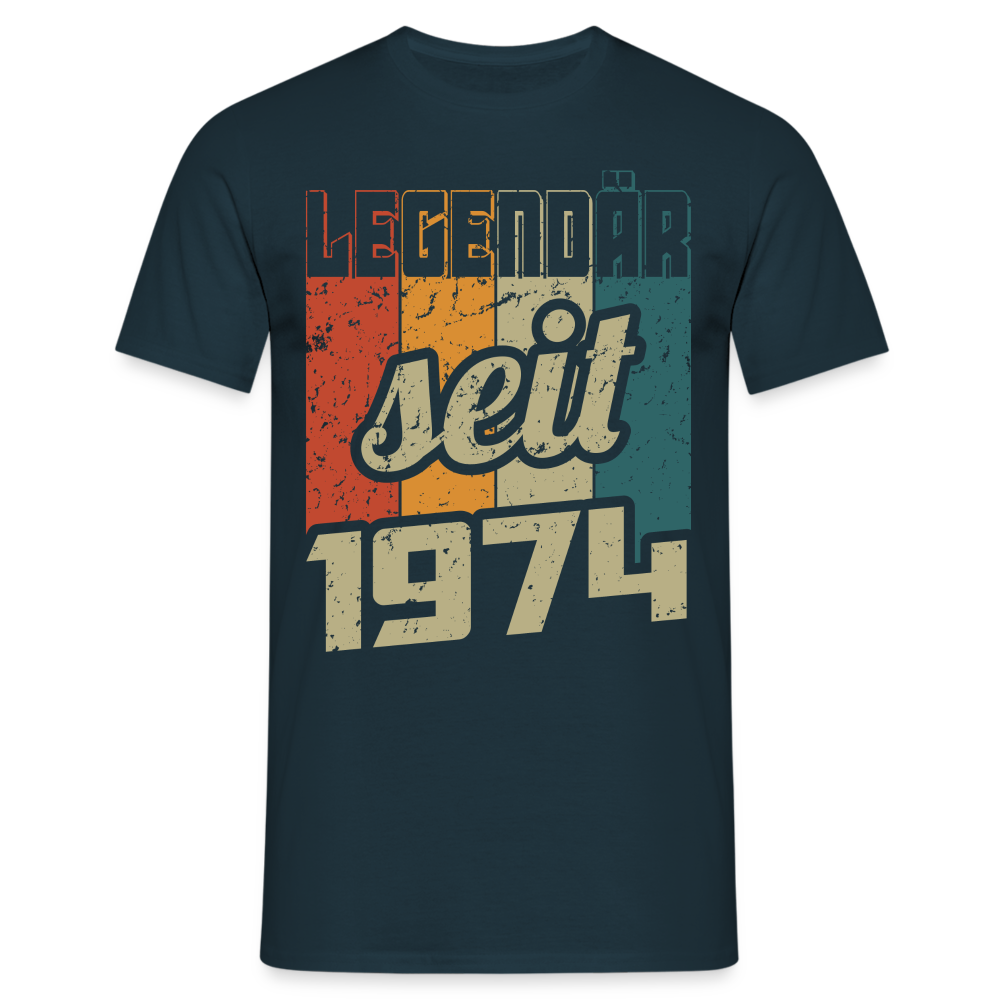 50.Geburtstag - Legendär seit 1974 - Retro Style - Limited Edition T-Shirt - Navy