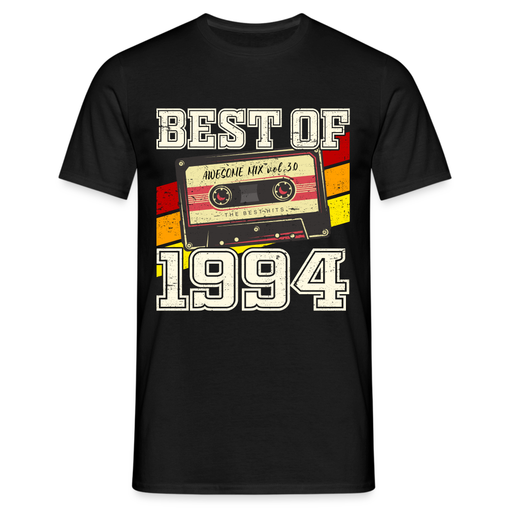 30.Geburtstag - Retro Style - Musik Kassette - Best Of 1994 - Geschenk T-Shirt - Schwarz