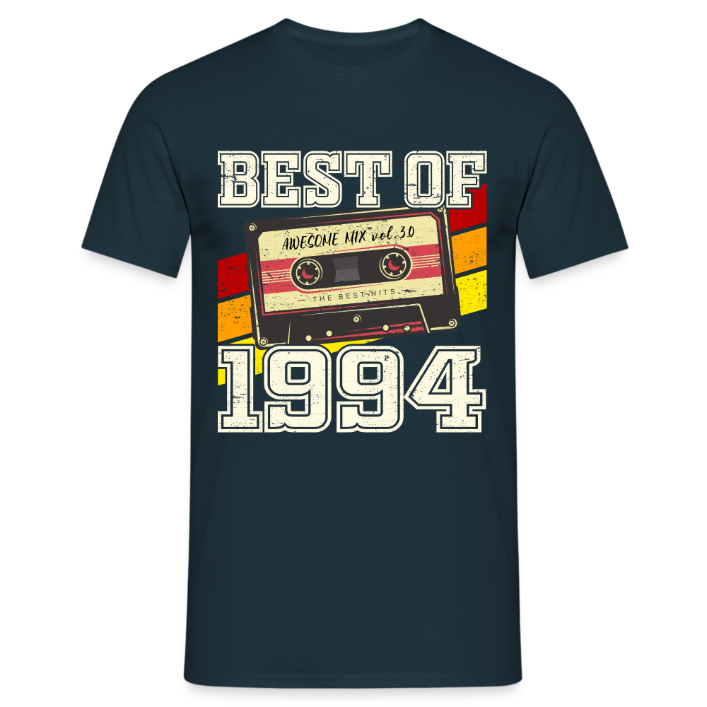 30.Geburtstag - Retro Style - Musik Kassette - Best Of 1994 - Geschenk T-Shirt - Navy