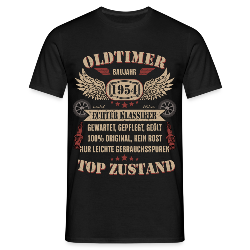 70. Geburtstag - Baujahr 1974 Oldtimer - Mechaniker Geburtstags Geschenk T-Shirt - Schwarz