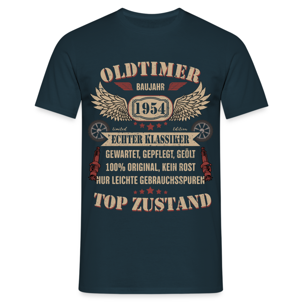 70. Geburtstag - Baujahr 1974 Oldtimer - Mechaniker Geburtstags Geschenk T-Shirt - Navy