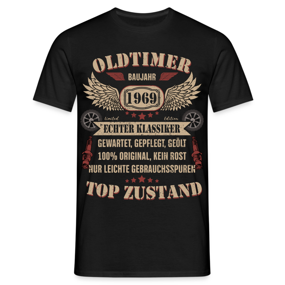 55. Geburtstag - Baujahr 1969 Oldtimer - Mechaniker Geburtstags Geschenk T-Shirt - Schwarz