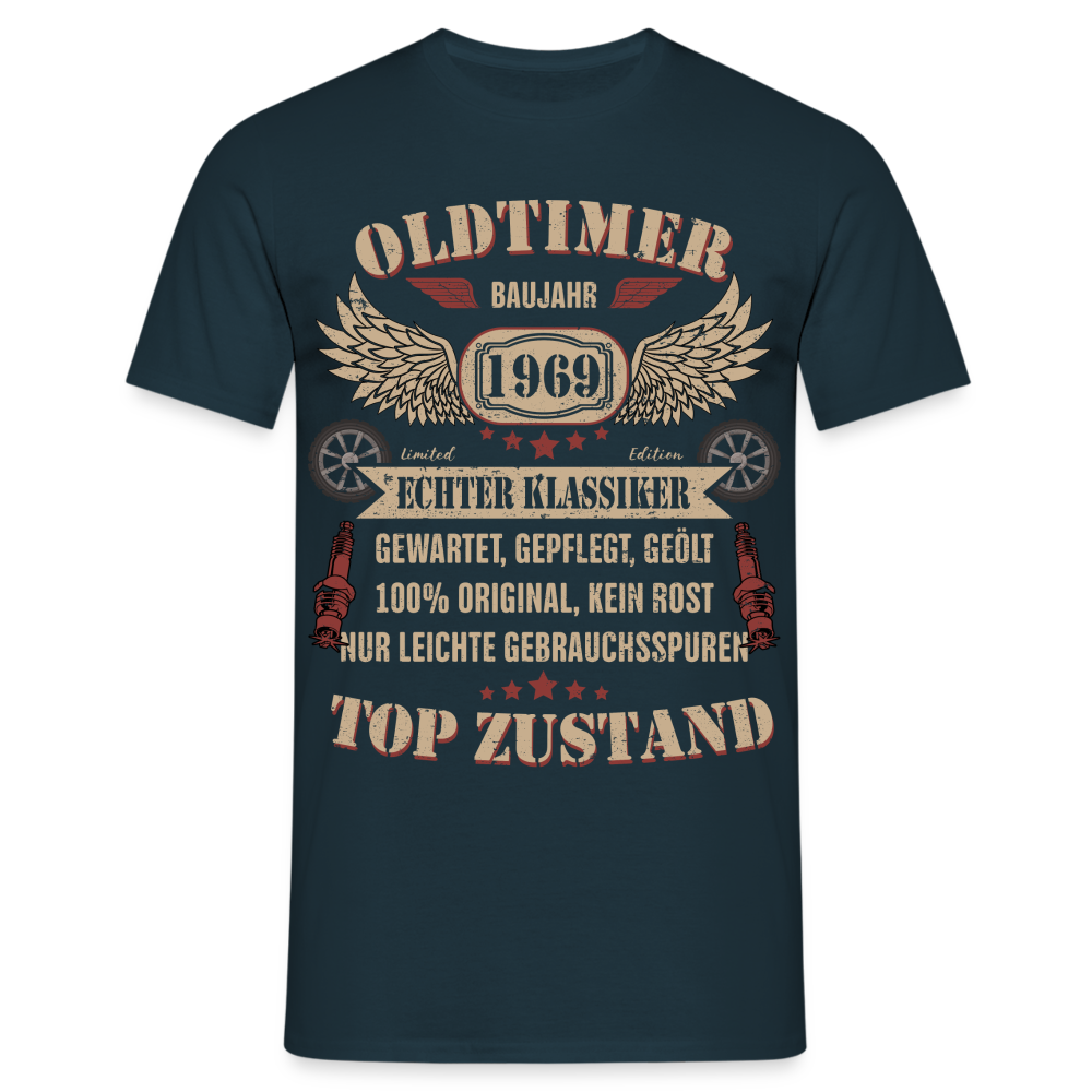 55. Geburtstag - Baujahr 1969 Oldtimer - Mechaniker Geburtstags Geschenk T-Shirt - Navy