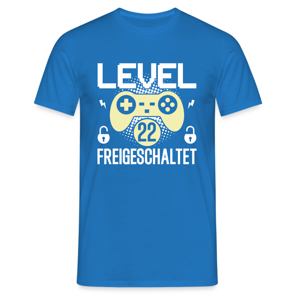 Gamer 22. Geburtstag Gaming Shirt Level 22 Freigeschaltet Geschenk T-Shirt - Royalblau