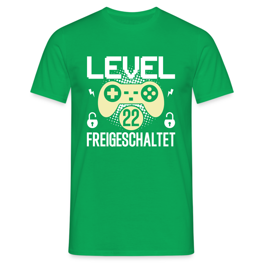 Gamer 22. Geburtstag Gaming Shirt Level 22 Freigeschaltet Geschenk T-Shirt - Kelly Green