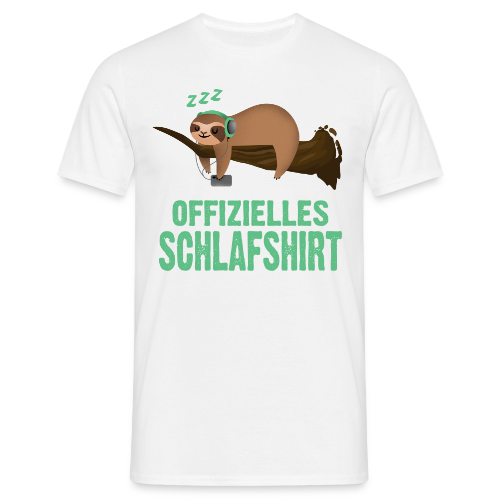 Lustiges Faultier Offizielles Schlaf T-Shirt - weiß