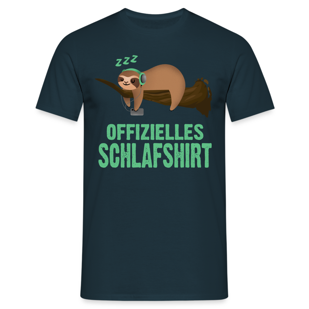 Lustiges Faultier Offizielles Schlaf T-Shirt - Navy