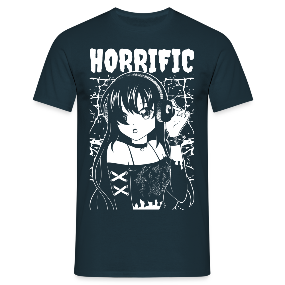 Dark Anime Girl Horrific Anime Fan T-Shirt - Navy