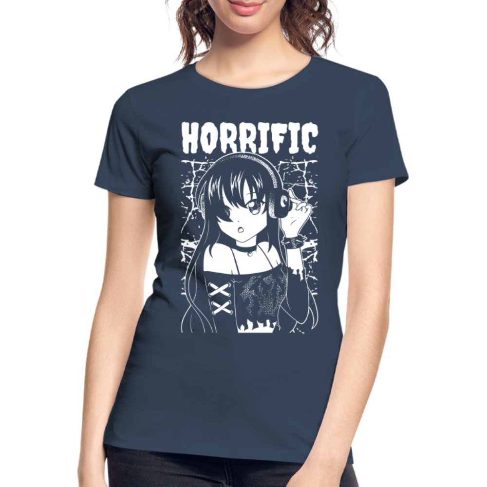 Dark Anime Girl Horrific Anime Fan Frauen Premium Bio T-Shirt - Navy