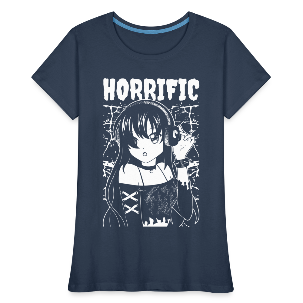 Dark Anime Girl Horrific Anime Fan Frauen Premium Bio T-Shirt - Navy