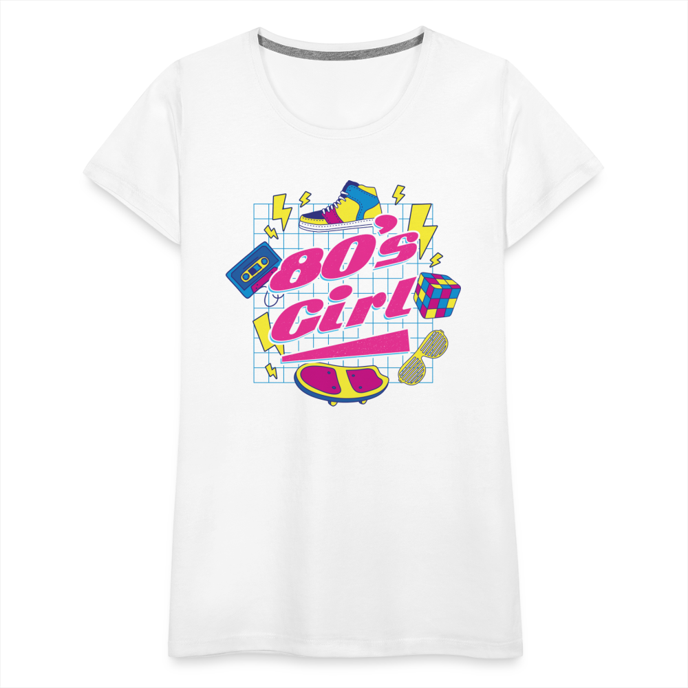 80er 90er Jahre Party Thema Party Outfit 80s Girl Frauen Premium T-Shirt - weiß