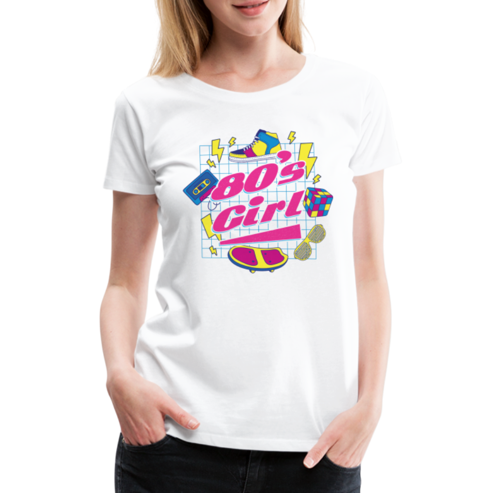 80er 90er Jahre Party Thema Party Outfit 80s Girl Frauen Premium T-Shirt - weiß