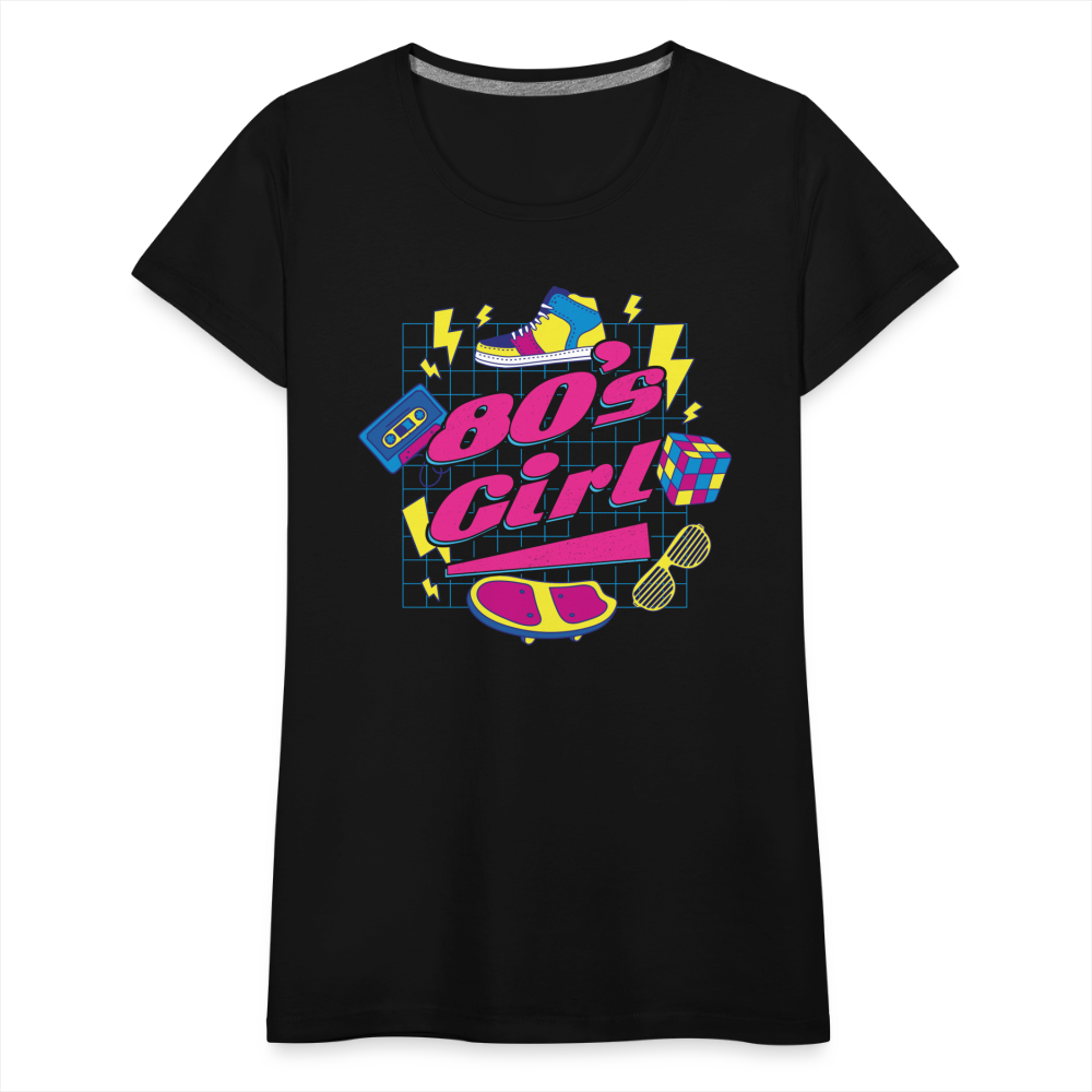 80er 90er Jahre Party Thema Party Outfit 80s Girl Frauen Premium T-Shirt - Schwarz