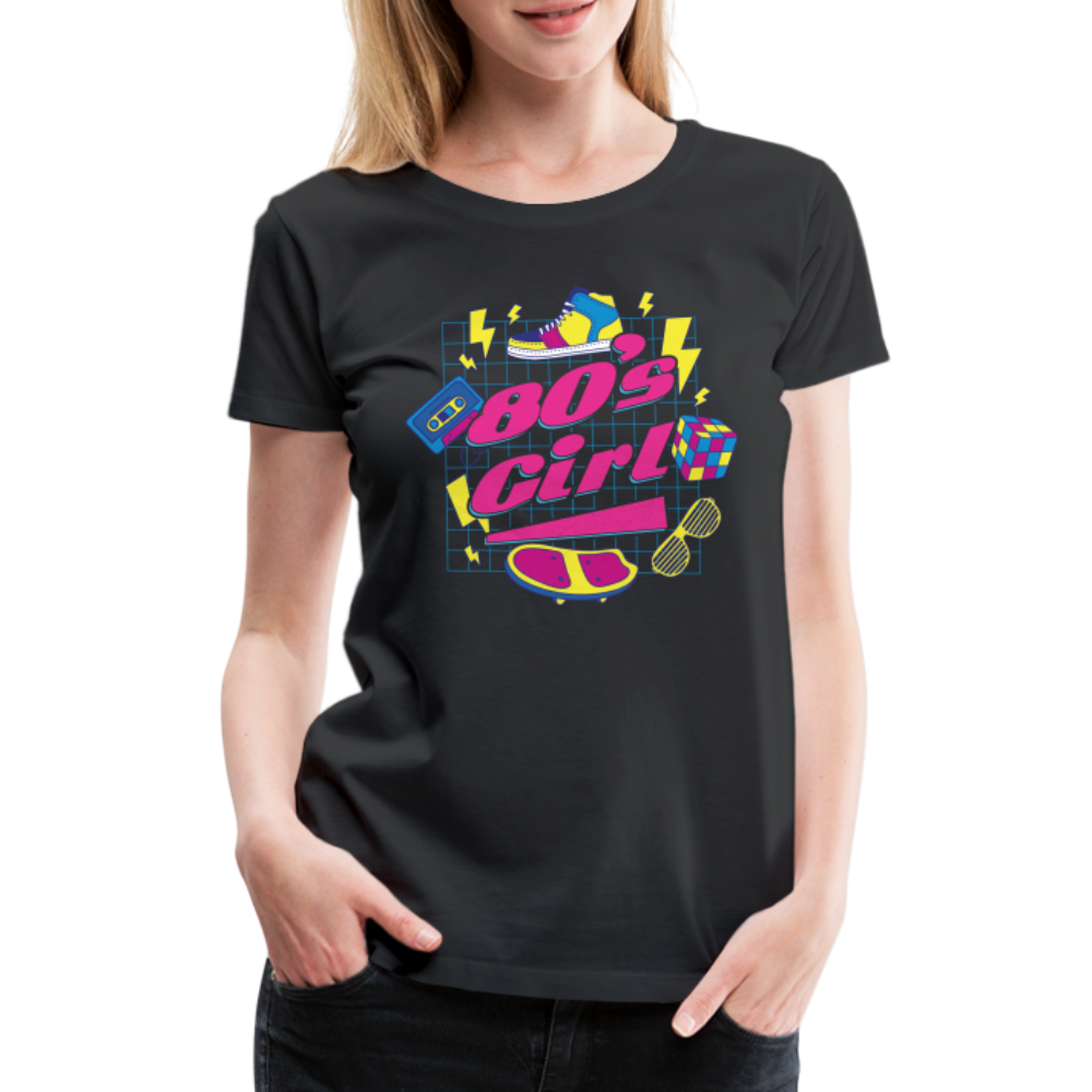 80er 90er Jahre Party Thema Party Outfit 80s Girl Frauen Premium T-Shirt - Schwarz