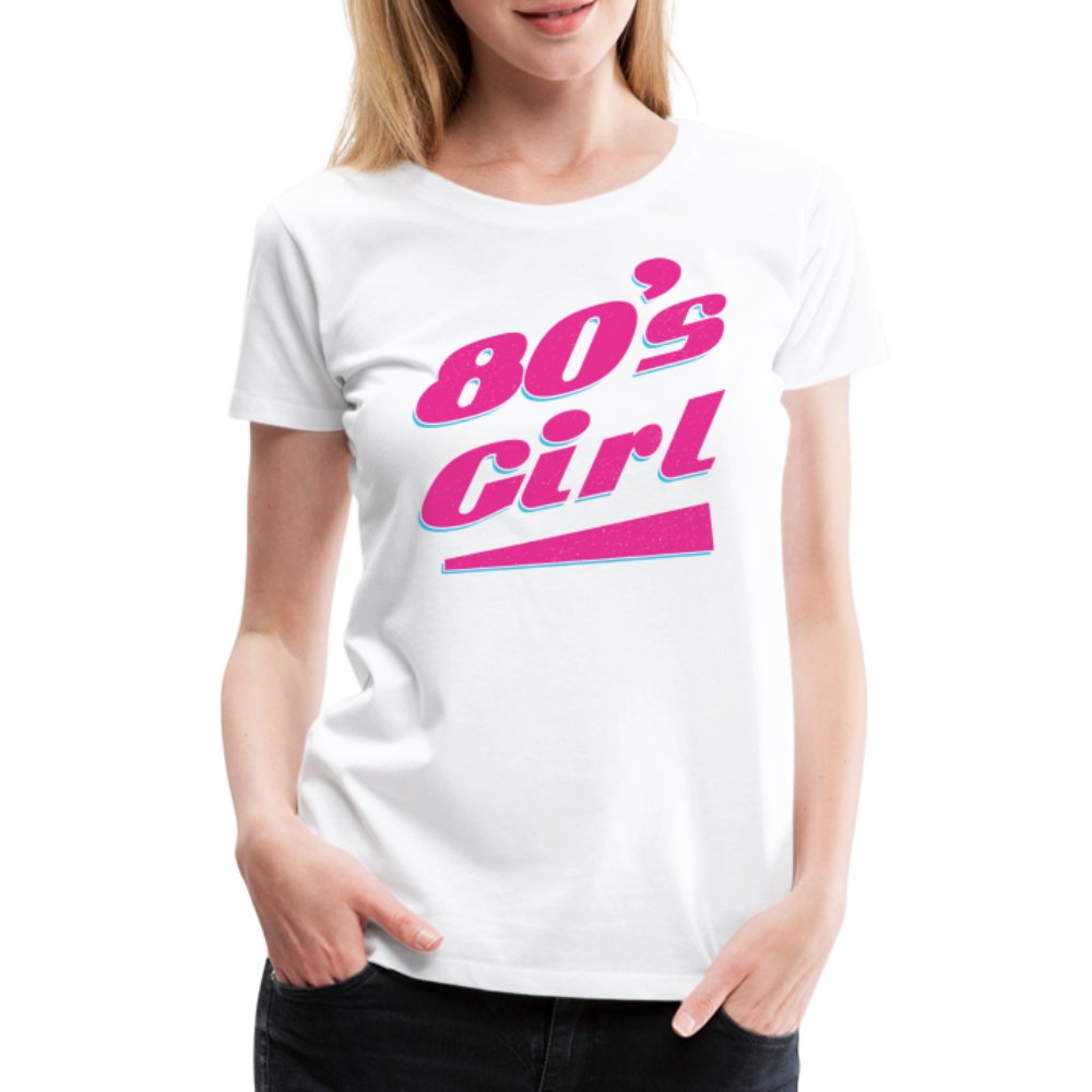 80er Jahre Party Outfit 80s Girl Frauen Premium T-Shirt - weiß