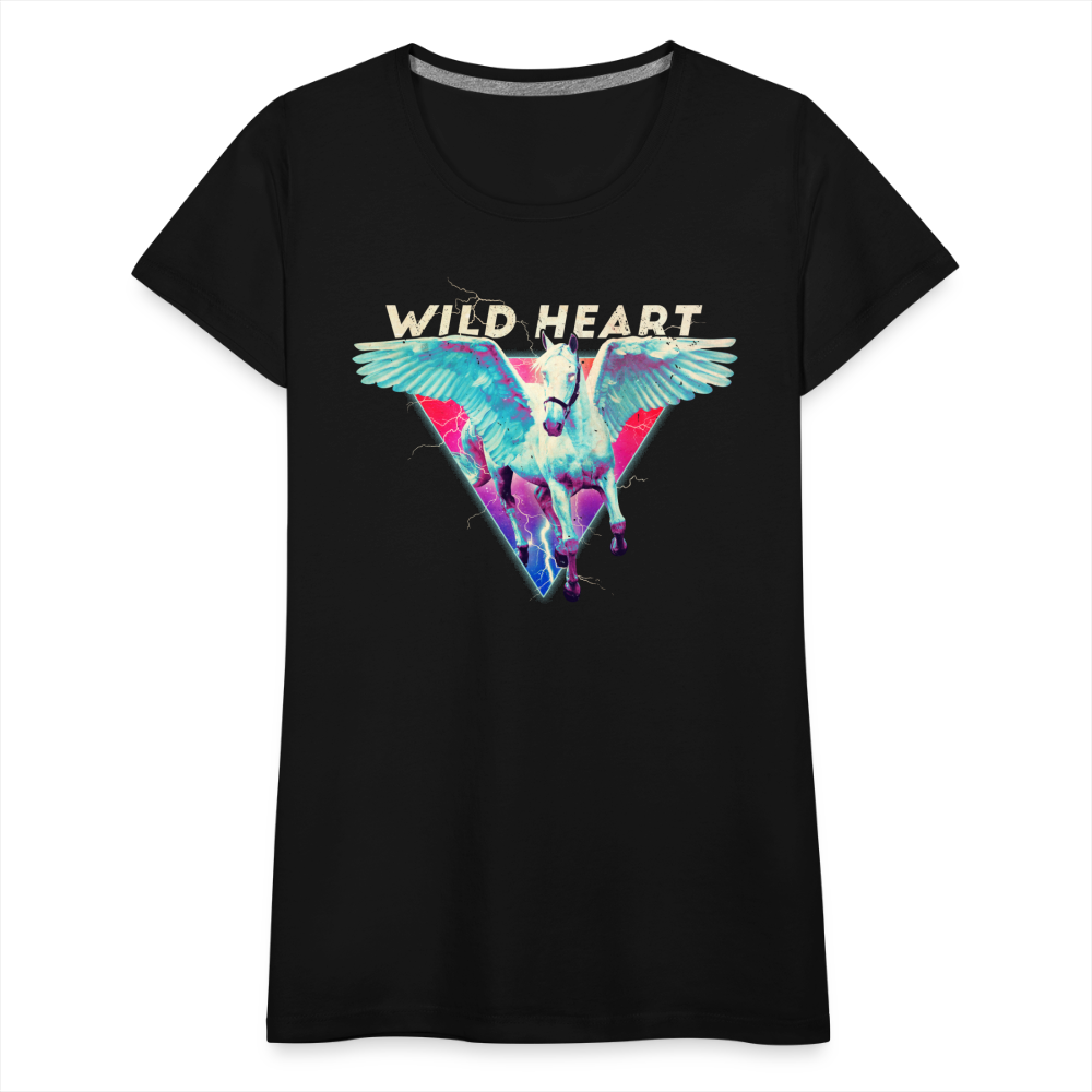 Pegasus geflügeltes Pferd Wild Heart 80s Style Frauen Premium T-Shirt - Schwarz