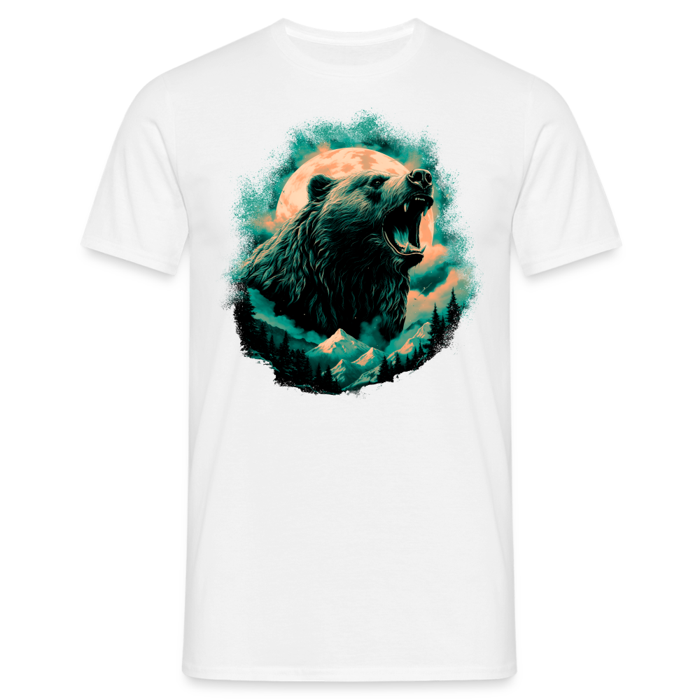 Brüllender Bär Wildnis Starker Bär T-Shirt - weiß