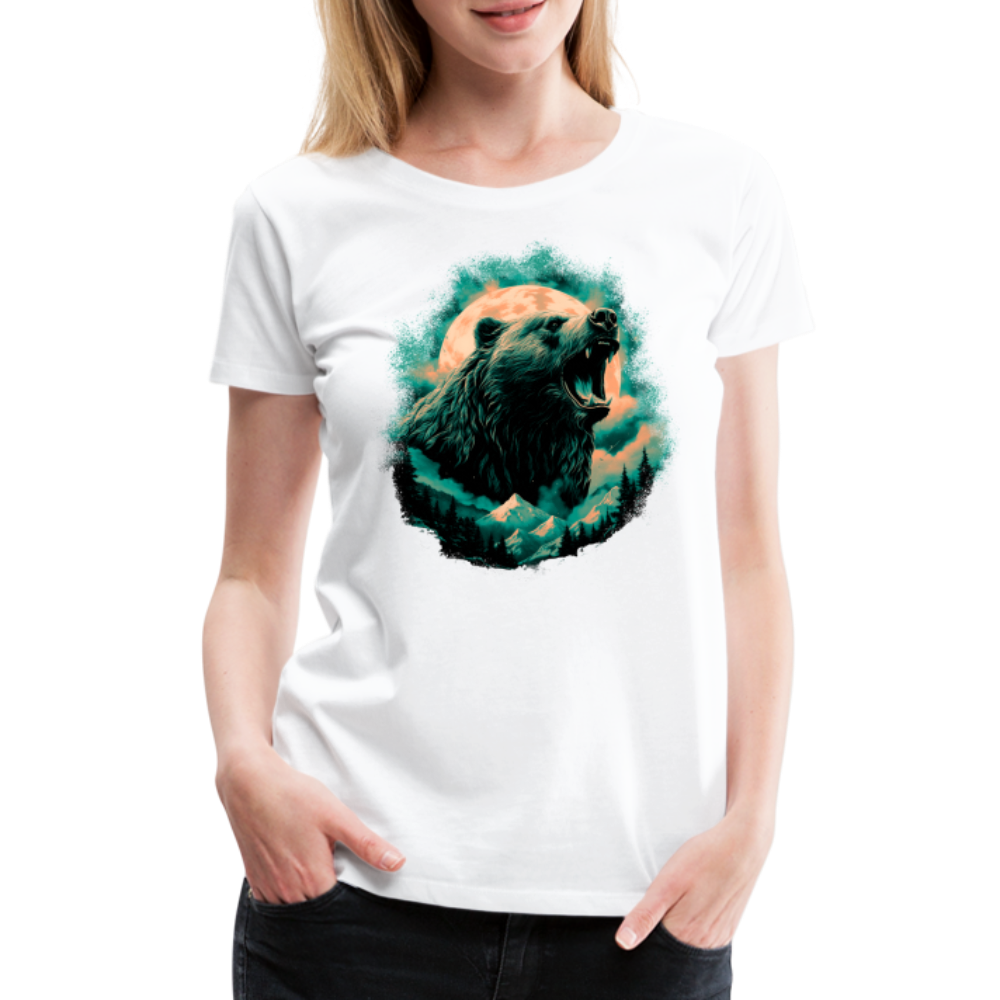 Brüllender Bär Wildnis Starker Bär Frauen Premium T-Shirt - weiß