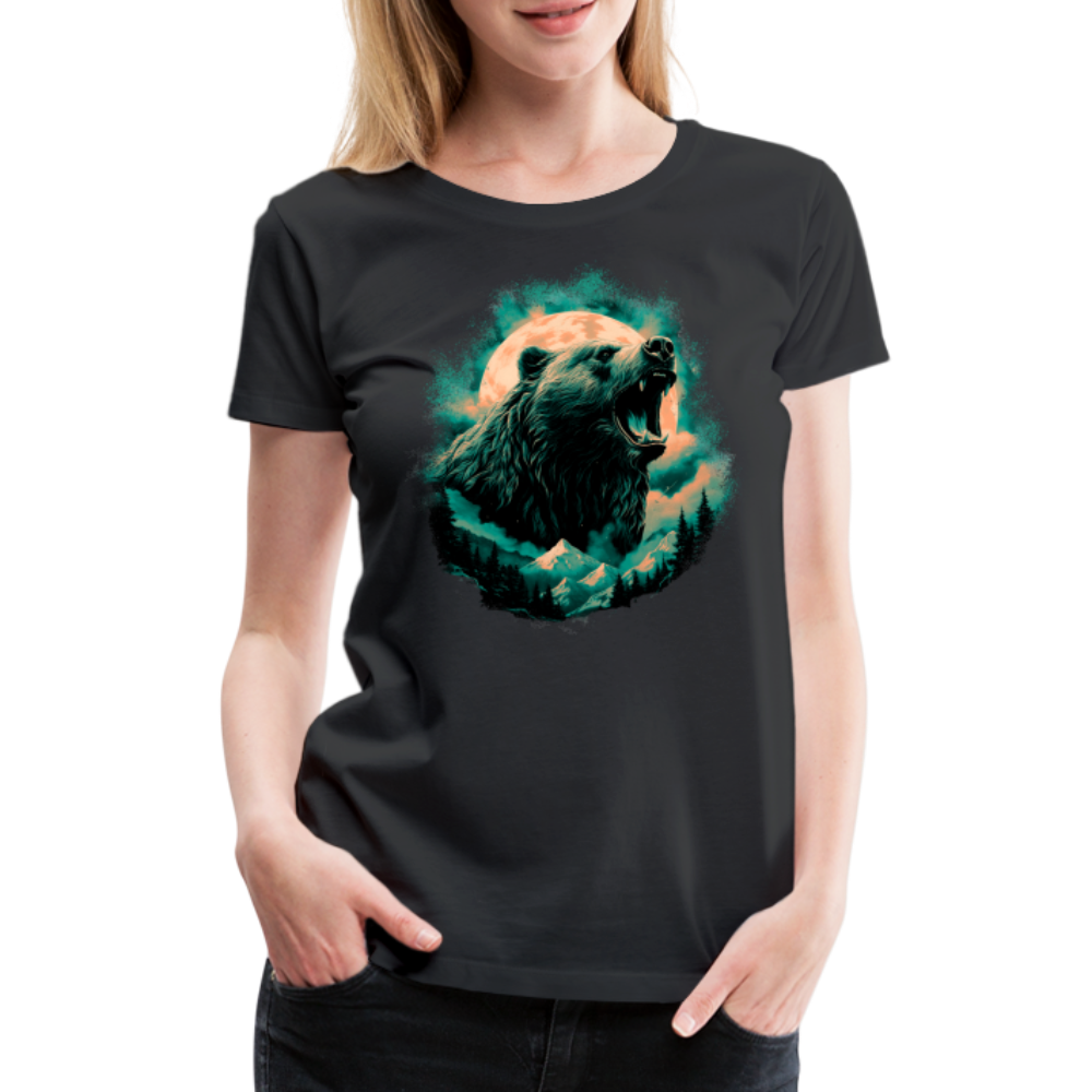 Brüllender Bär Wildnis Starker Bär Frauen Premium T-Shirt - Schwarz