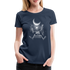 Lustiges Skelett auf Schaukel im Mondschein Rock Horns Frauen Premium T-Shirt - Navy