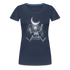 Lustiges Skelett auf Schaukel im Mondschein Rock Horns Frauen Premium T-Shirt - Navy
