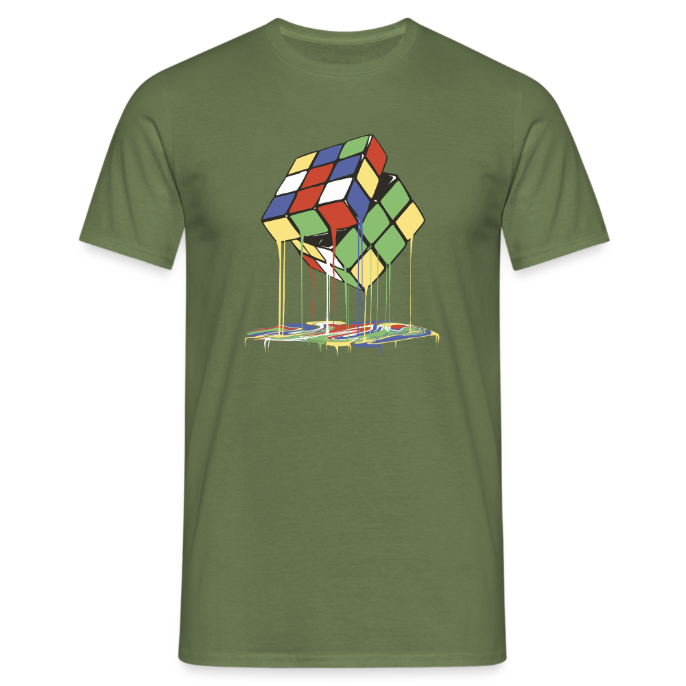 80s 90s Zauberwürfel Zerlaufen Retro Style T-Shirt - Militärgrün