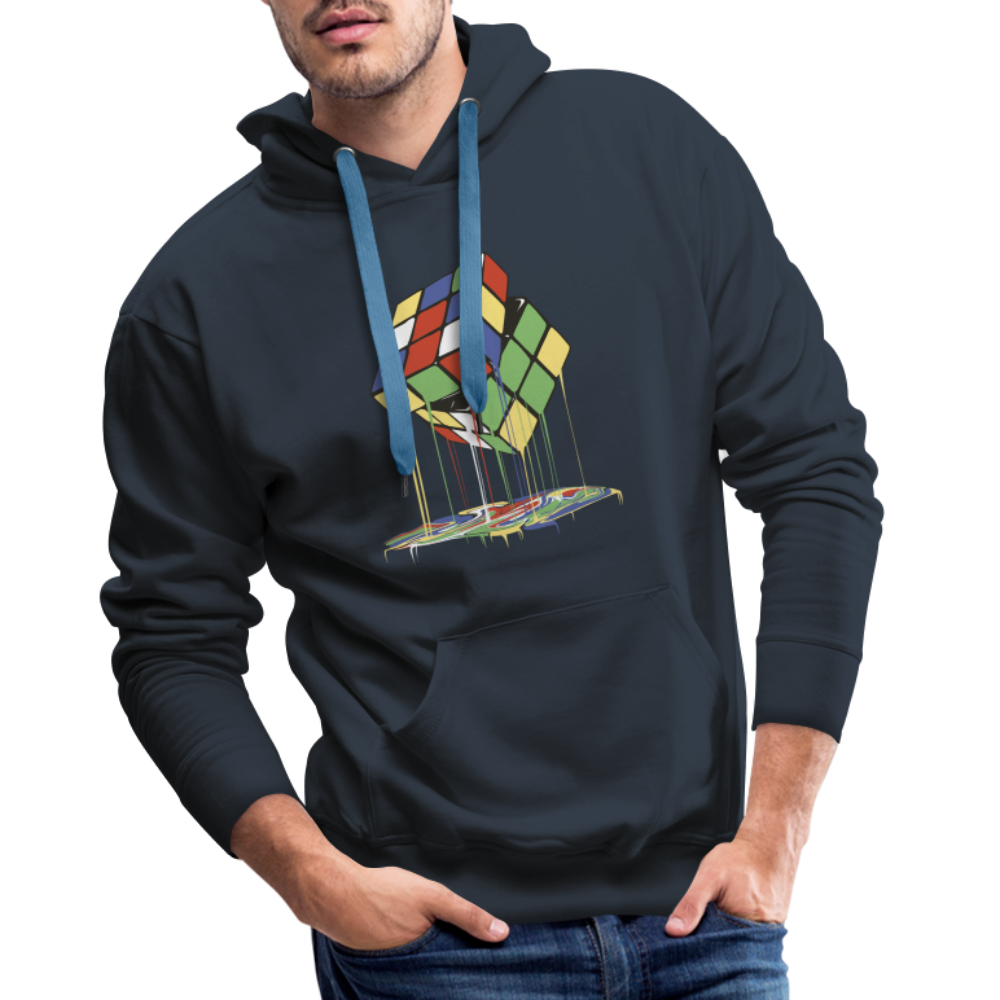 80s 90s Zauberwürfel Zerlaufen Retro Style Männer Premium Hoodie - Navy