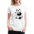 Süßer Panda Bär isst Shirt Stoff - Frauen Premium T-Shirt - weiß