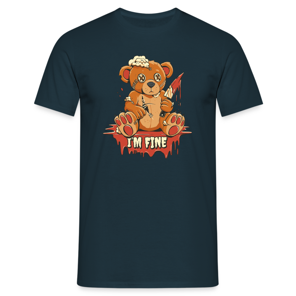 Horror Teddy Bär - Ich Bin Okay Lustig - I'm Fine - T-Shirt - Navy