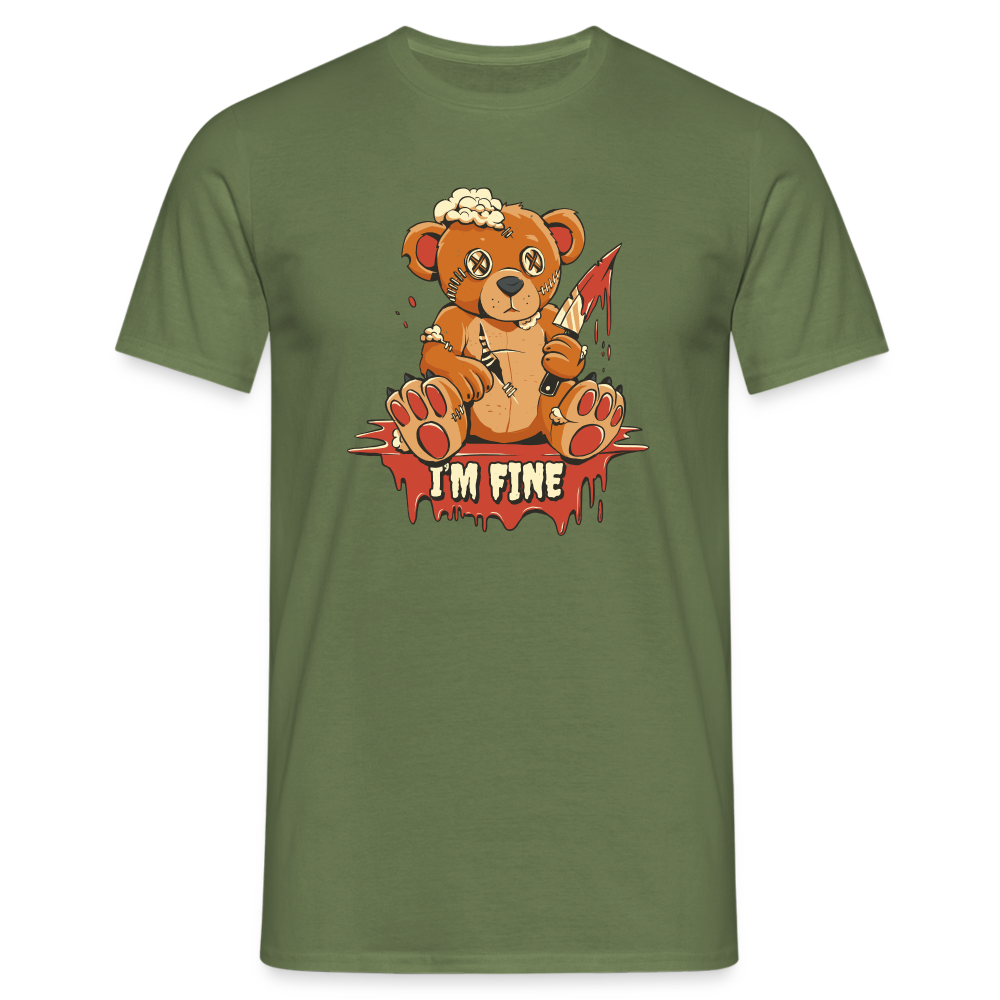 Horror Teddy Bär - Ich Bin Okay Lustig - I'm Fine - T-Shirt - Militärgrün