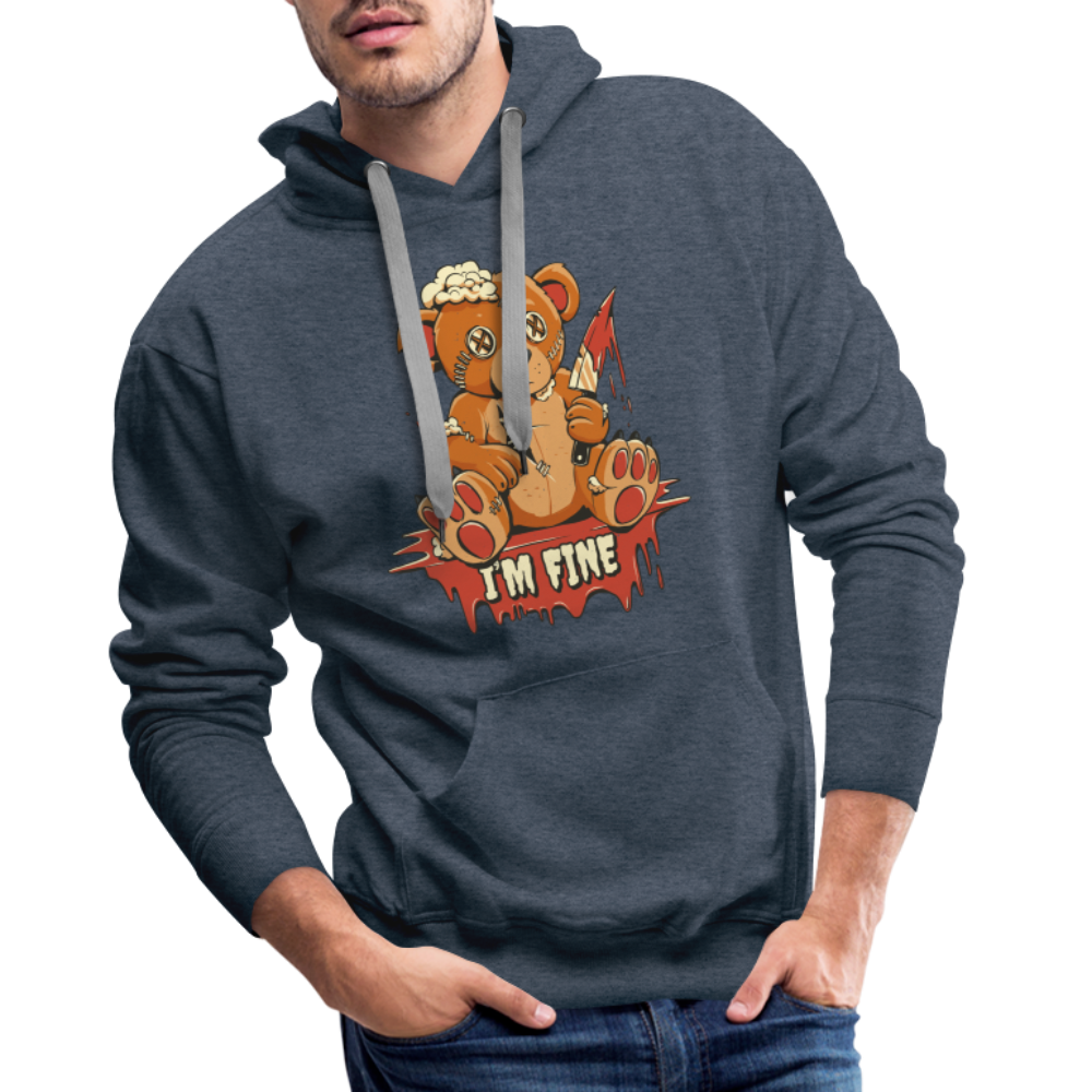 Horror Teddy Bär - Ich Bin Okay Lustig - I'm Fine - Männer Premium Hoodie - Jeansblau