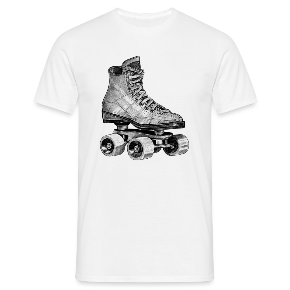 80s 90s Style Rollerskates Rollschuh T-Shirt - weiß