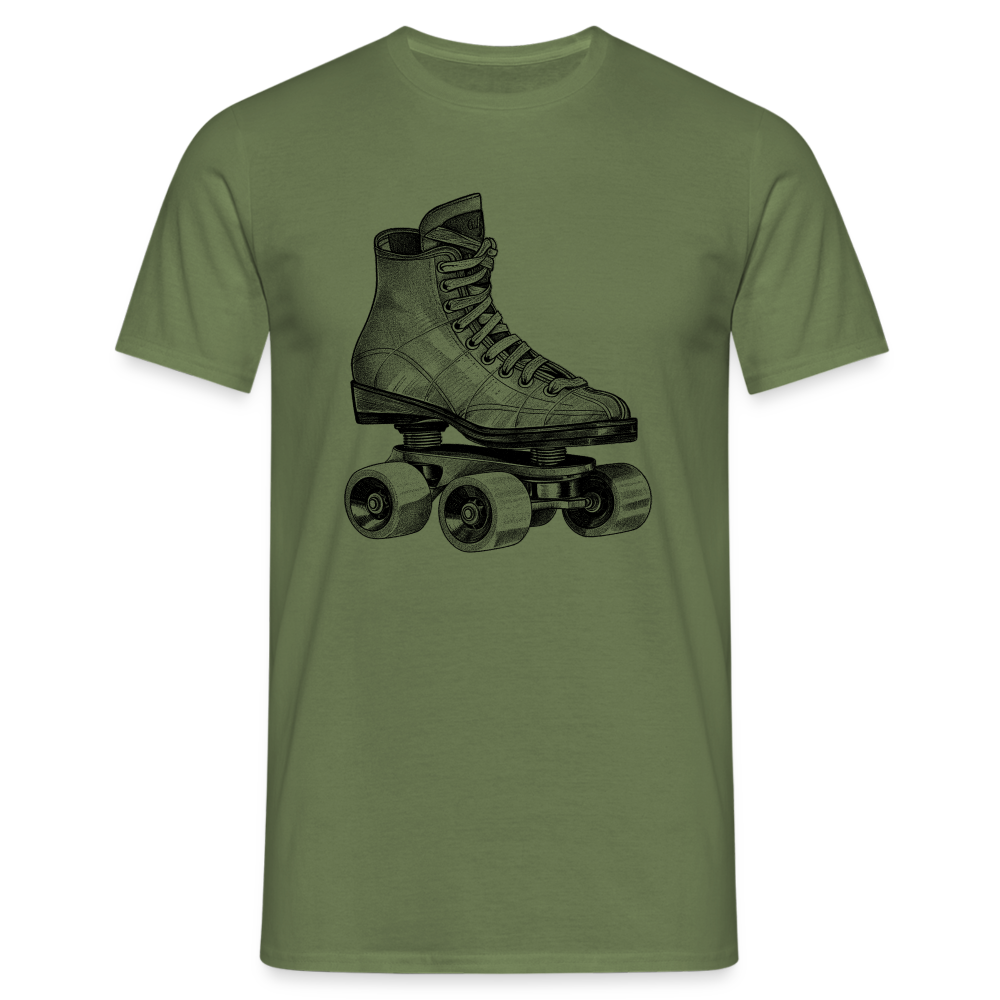 80s 90s Style Rollerskates Rollschuh T-Shirt - Militärgrün