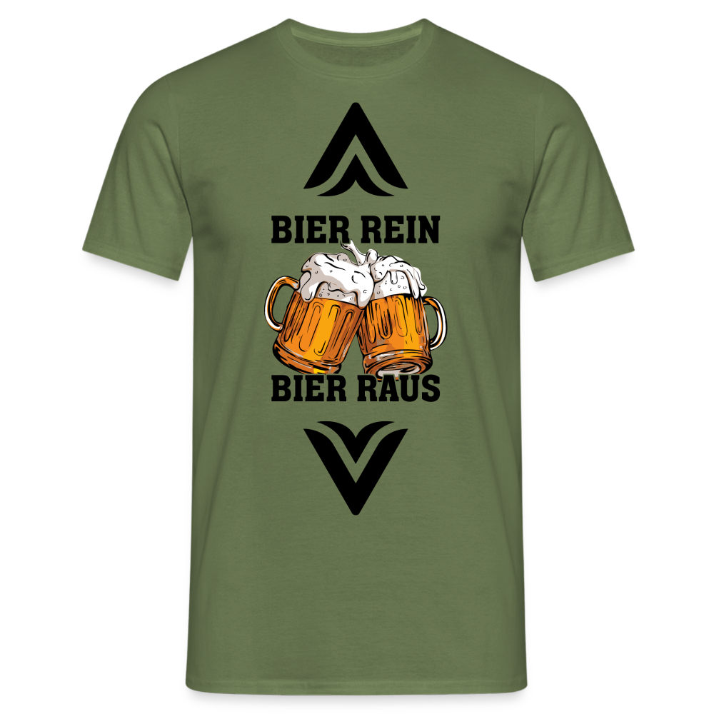 Bier Party Shirt - Bier Rein Bier Raus Lustiges Bier Trinker T-Shirt - Militärgrün