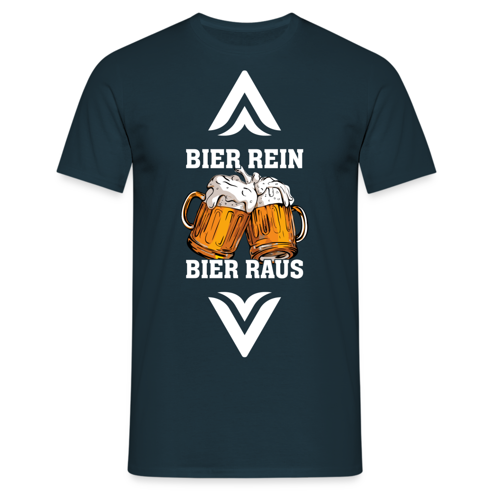 Bier Party Shirt - Bier Rein Bier Raus Lustiges Bier Trinker T-Shirt - Navy