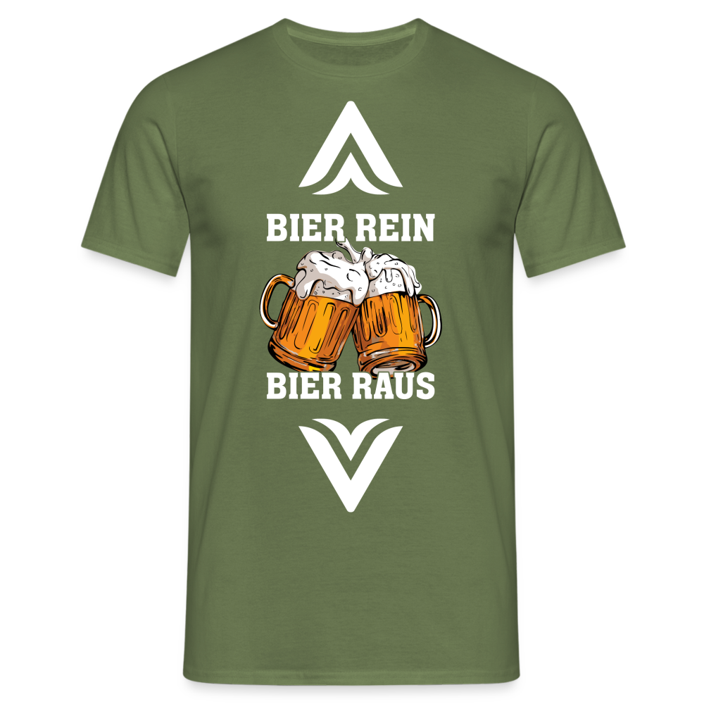 Bier Party Shirt - Bier Rein Bier Raus Lustiges Bier Trinker T-Shirt - Militärgrün